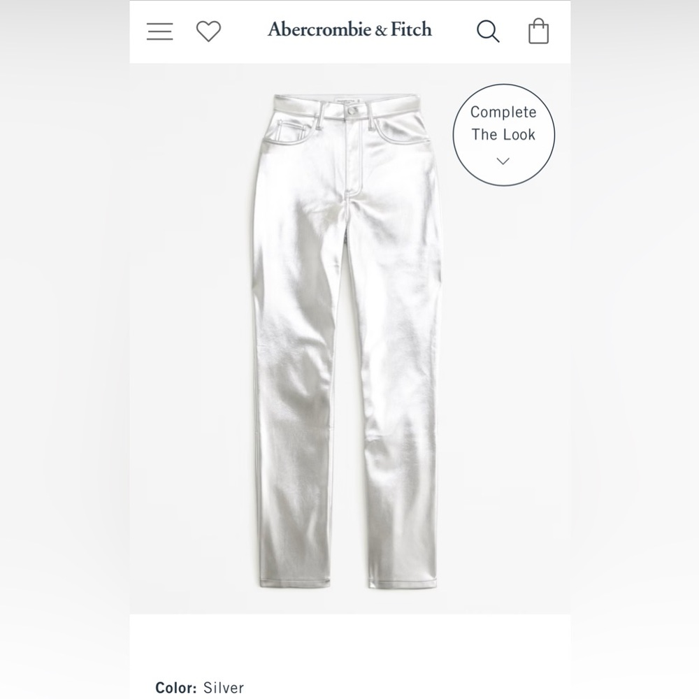 Silver curve love vegan leather pants